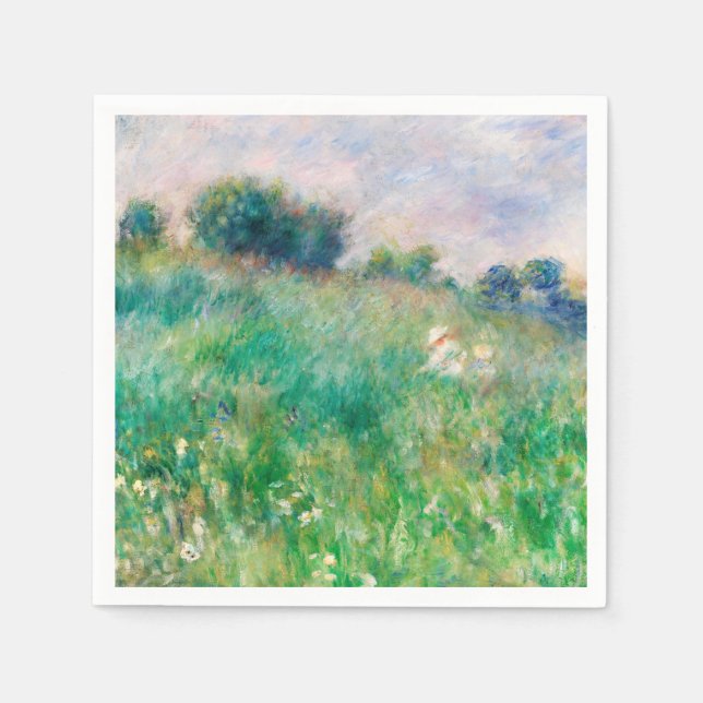 Serviette En Papier Green Meadow par Renoir Impressionniste Peinture (Devant)