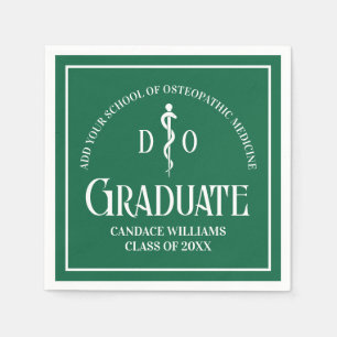 Serviette En Papier Green Osteopathic Médicale School Graduation Party