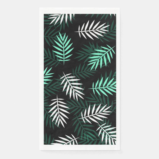 Serviette En Papier Green Palm Feuilles Design (Devant)