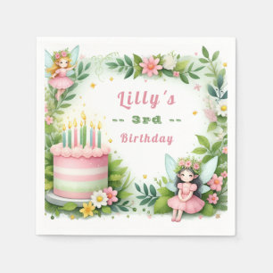 Serviette En Papier Green Pastel Fairy Anniversaire -