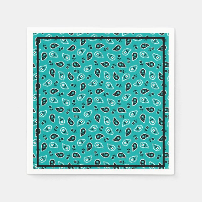 Serviette En Papier Green Rodeo Bandana Imprimer Anniversaire (Devant)