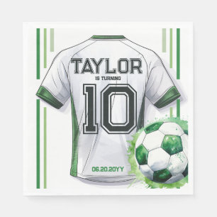 Serviette En Papier Green Soccer Sports Boy Jersey Anniversaire de enf
