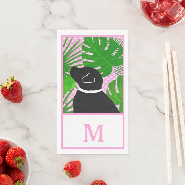 Serviette En Papier Green Tropical Island Black Dog Serviettes d'hôtes (En situation)