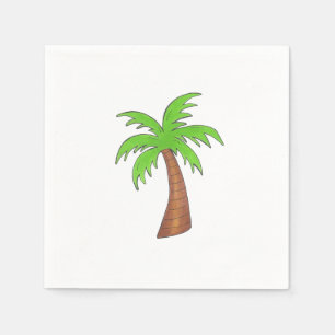 Serviette En Papier Green Tropical Island Palm Tree Arbres Napkin