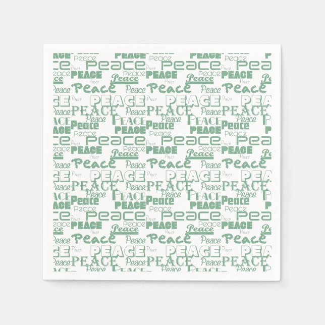 Serviette En Papier Green White Inspiration Peace (Devant)