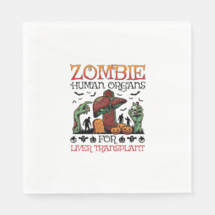 Serviette En Papier Greffe du foie d'organes humains de zombie Hallowe