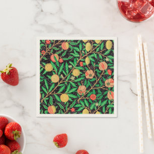 Serviette En Papier Grenade et fleurs sur branches