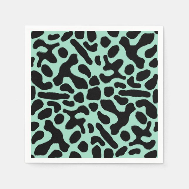 Serviette En Papier Grenouille à tarte verte et noire (Devant)