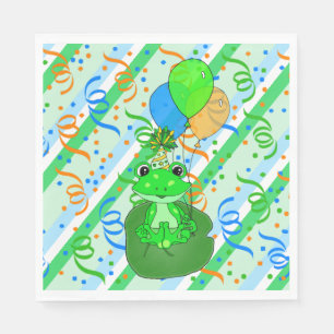 Serviette En Papier Grenouille à thème fête d'anniversaire du garçon