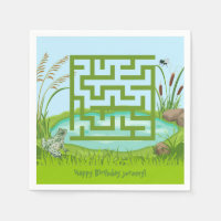 Grenouille et Maze de vol Papier d'anniversaire