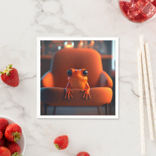 Serviette En Papier Grenouille orange
