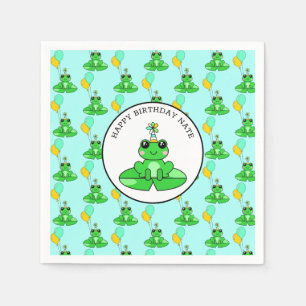 Serviette En Papier Grenouille personnalisée Joyeux anniversaire