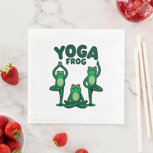 Serviette En Papier Grenouilles de yoga (En situation)