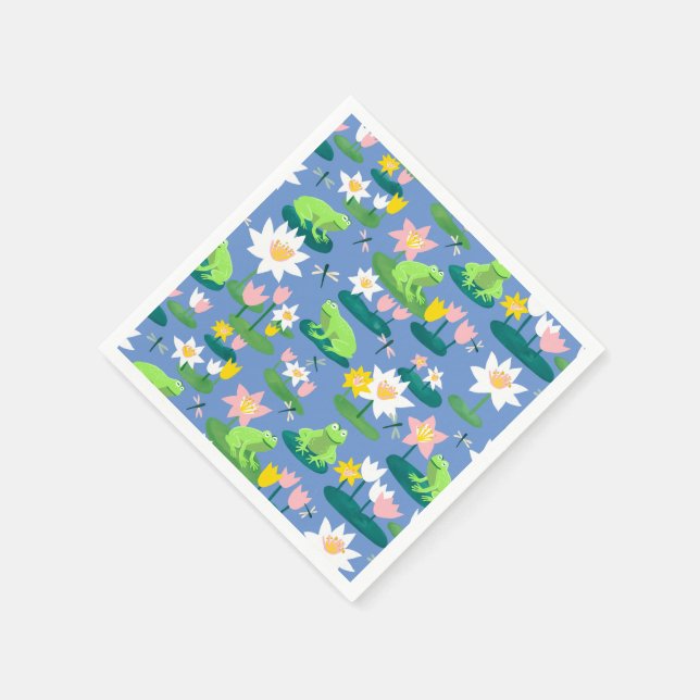 Serviette En Papier Grenouilles et Lily Pads BABY SHOWER mignon Enfant (Coin)