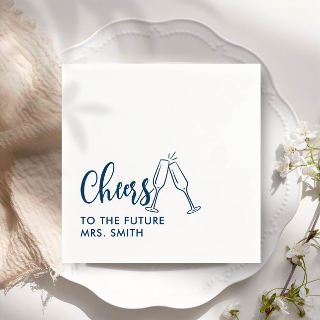 Serviette En Papier Grey Future Mme Fête des mariées moderne (Créateur téléchargé)