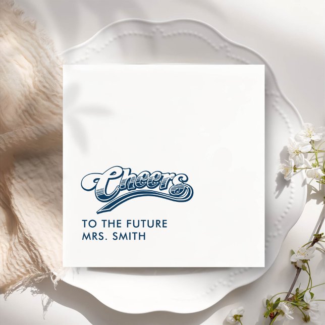 Serviette En Papier Grey Future Mme Fête des mariées moderne (Créateur téléchargé)