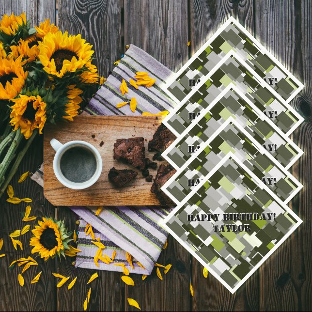 Serviette En Papier Grey Green Urban Camouflage Paper Napkins (Créateur téléchargé)