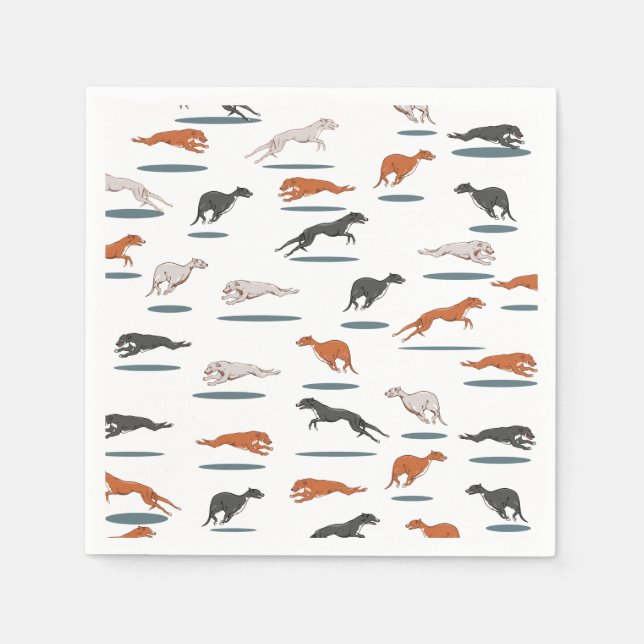 Serviette En Papier Greyhound Motif (Devant)