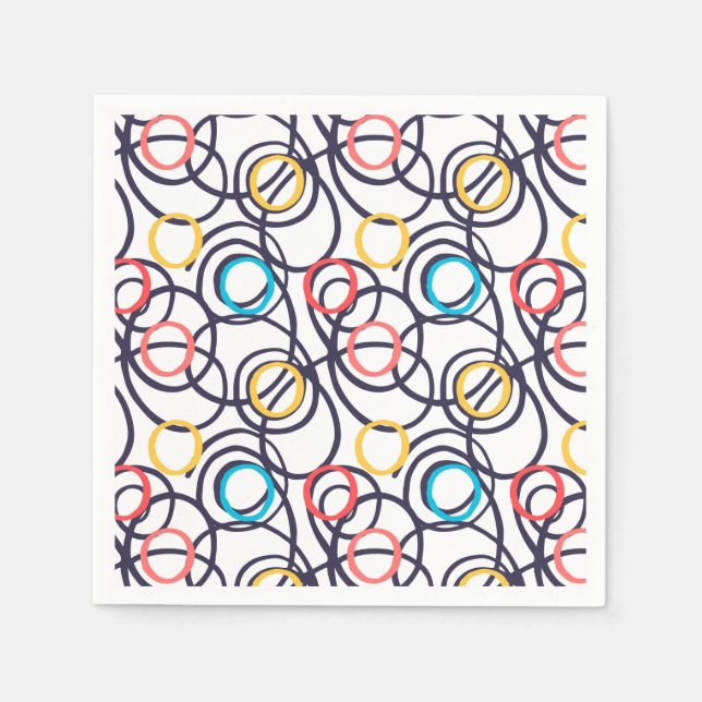 Serviette En Papier Gribouillages funky  (Devant)
