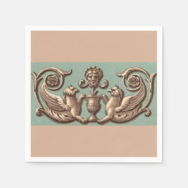 Serviette En Papier griffons jumeaux (Devant)