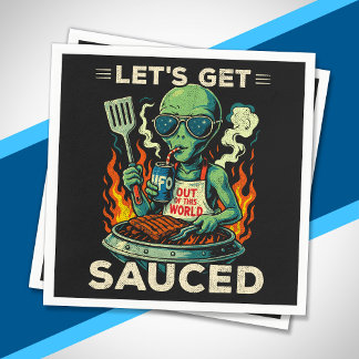 Serviette En Papier Gril de BBQ UFO Cookout Attrapons la Sauce Drôle d