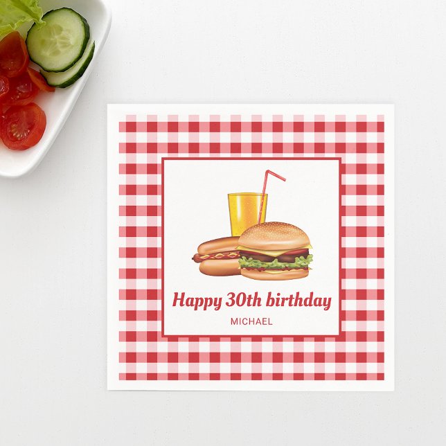 Serviette En Papier Grill Food Hamburger Hot Dog Jardin BBQ Anniversai (Ideal for birthday parties, backyard barbecues, family reunions or picnics, for example.)