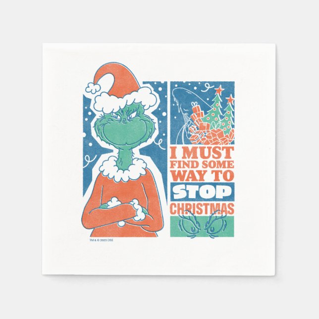 Serviette En Papier Grille | Stop Christmas Vintage Graphic (Devant)