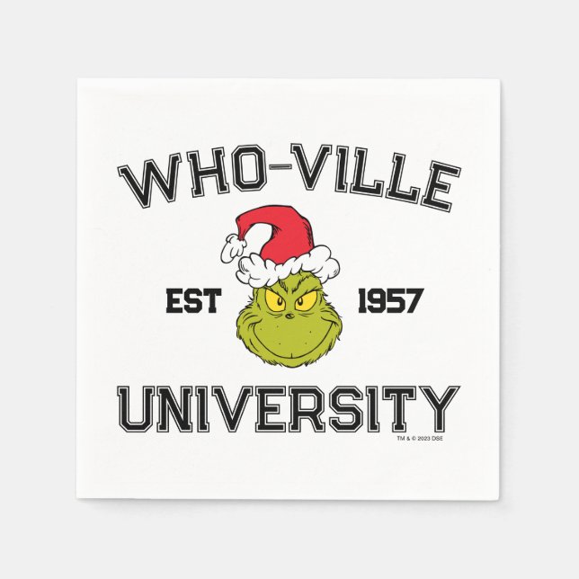 Serviette En Papier Grille | Who-ville University Est 1957 (Devant)
