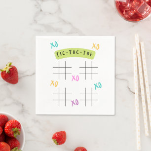 Serviette En Papier Grilles de Tic Tac Toe vierges pour une fête amusa