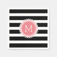 Grilles noires et blanches monogrammes et couronne