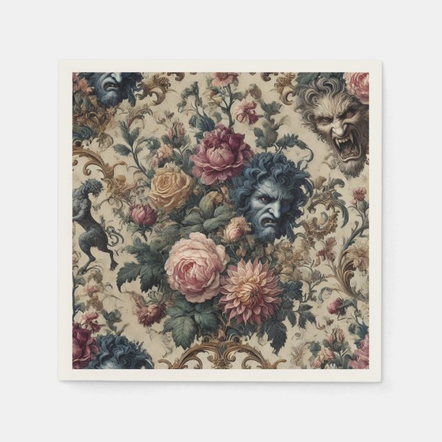 Serviette En Papier Grimoire Blue Moon – Victorien gothique (Devant)