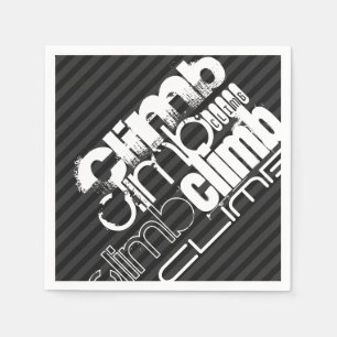 Serviette En Papier Grimpe ; Gris noir et foncé