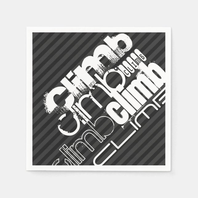 Serviette En Papier Grimpe ; Gris noir et foncé (Devant)