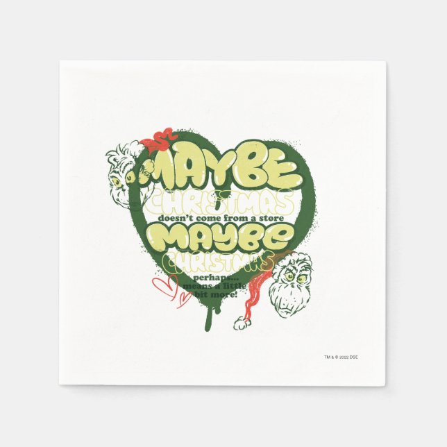 Serviette En Papier Grinch | Citation de Noël (Devant)