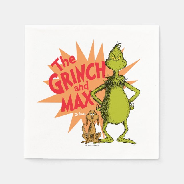 Serviette En Papier Grinch | Grinch & Max Starburst (Devant)