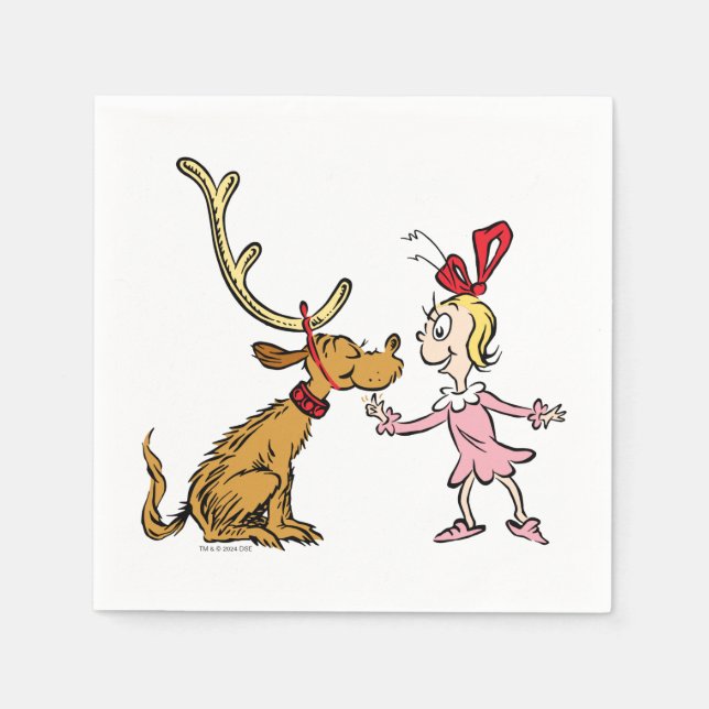 Serviette En Papier Grinch | Max & Cindy Lou Who (Devant)
