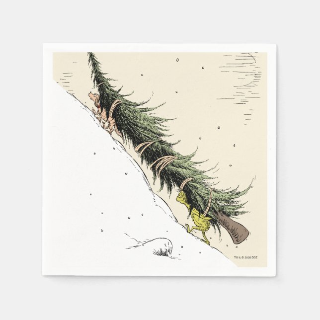 Serviette En Papier Grinch & Max Return the Christmas Tree (Devant)