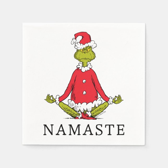Serviette En Papier Grinch | Namaste Père Noël (Devant)