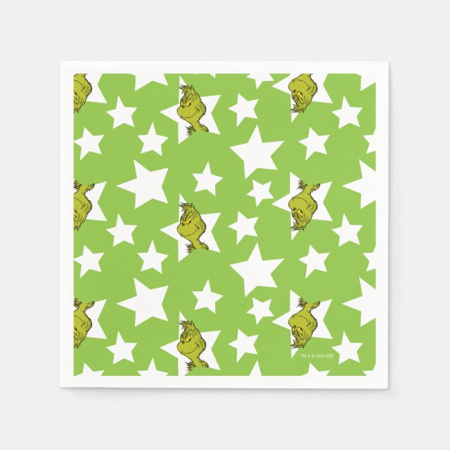 Serviette En Papier Grinch Peeking Star Pattern (Devant)