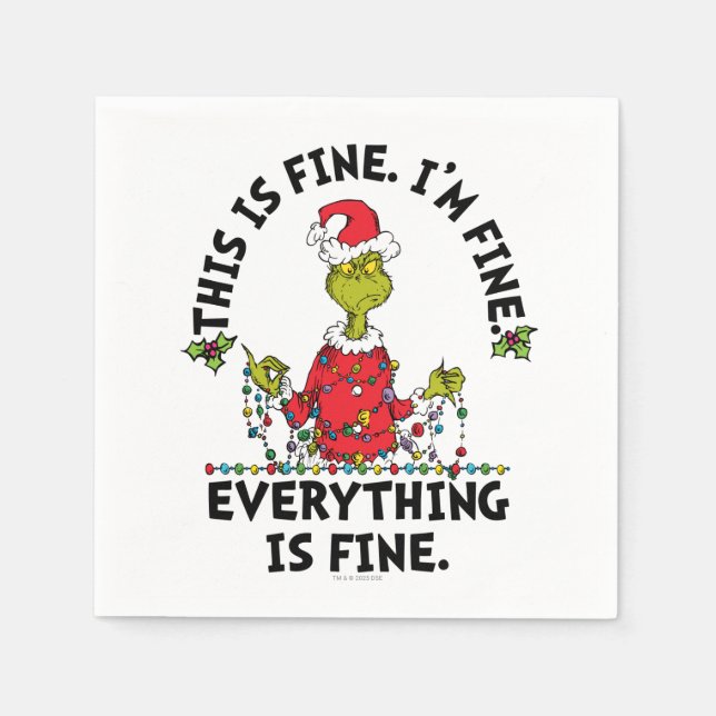 Serviette En Papier Grinch | Tout va bien (Devant)