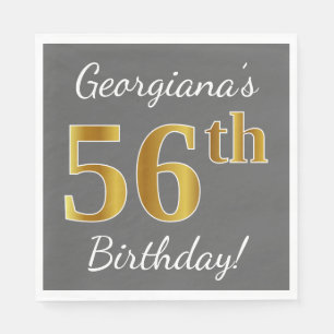 Serviette En Papier Gris, anniversaire d'or de Faux cinquante-sixième