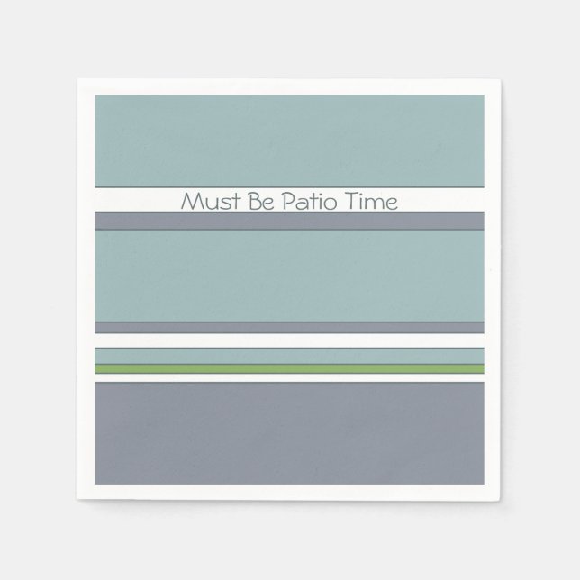 Serviette En Papier Gris blanc et bleu (Devant)