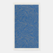 Gris Bleu Argent Moderne Floral Napkin
