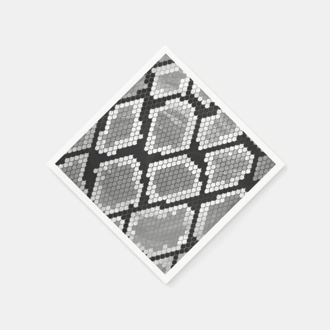 Serviette En Papier Gris de serpent et gris clair (Coin)