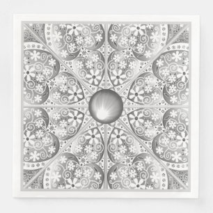 Serviette En Papier Gris dentée céramique