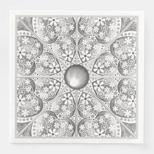 Serviette En Papier Gris dentée céramique (Devant)