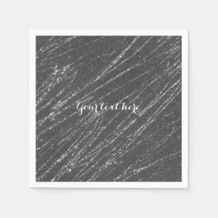 Serviette En Papier Gris et argent Moderne Glam Marbre Rayure Fête