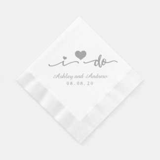 Serviette En Papier Gris et blanc que je fais | Papier mariage Napkin