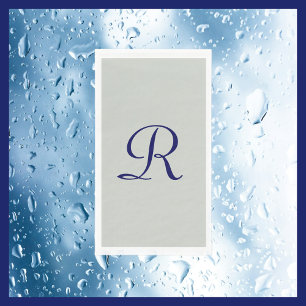 Serviette En Papier Gris et bleu marine Papier monogramme Serviette d'