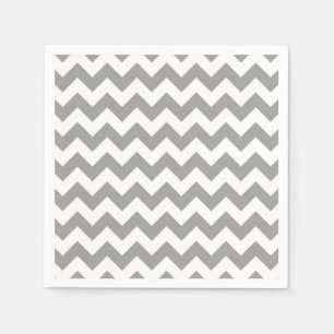 Serviette En Papier Gris foncé motif chevron zig-zag blanc